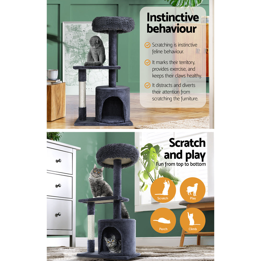 i.Pet Cat Tree 94cm Scratching Post Tower Scratcher Condo House Wood