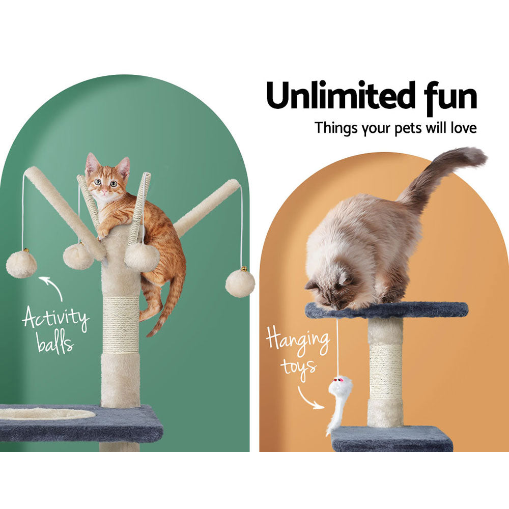 i.Pet Cat Tree 110cm Tower Scratching Post Scratcher Wood Condo House