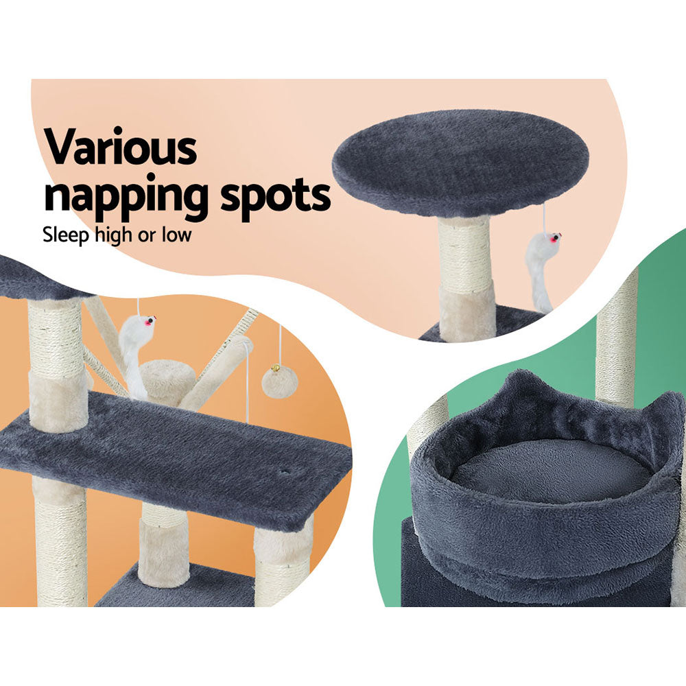 i.Pet Cat Tree 110cm Tower Scratching Post Scratcher Wood Condo House