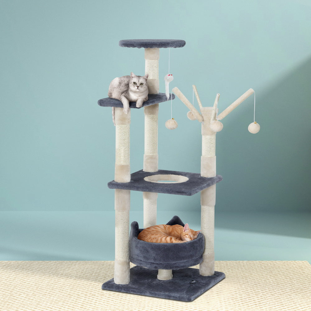 i.Pet Cat Tree 110cm Tower Scratching Post Scratcher Wood Condo House