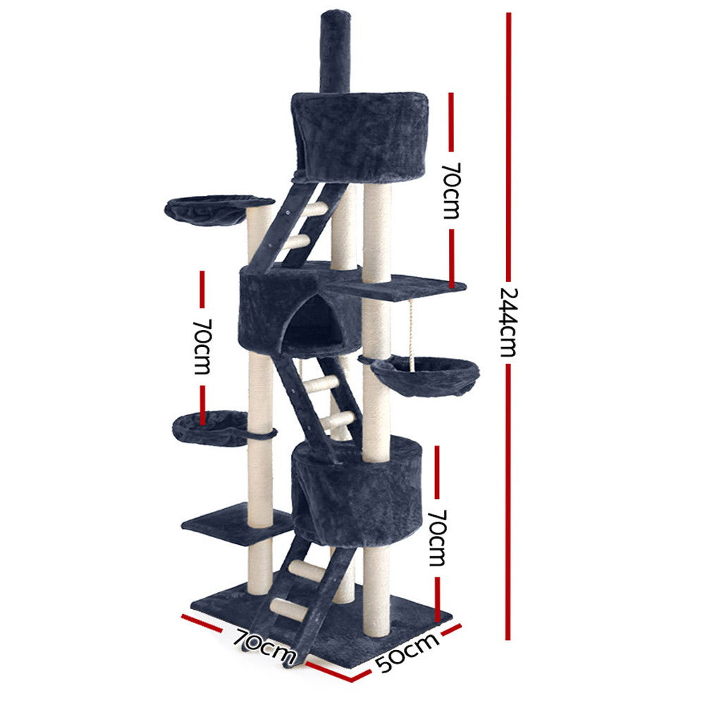 i.Pet Cat Tree 244cm Tower Scratching Post Scratcher Trees Condo