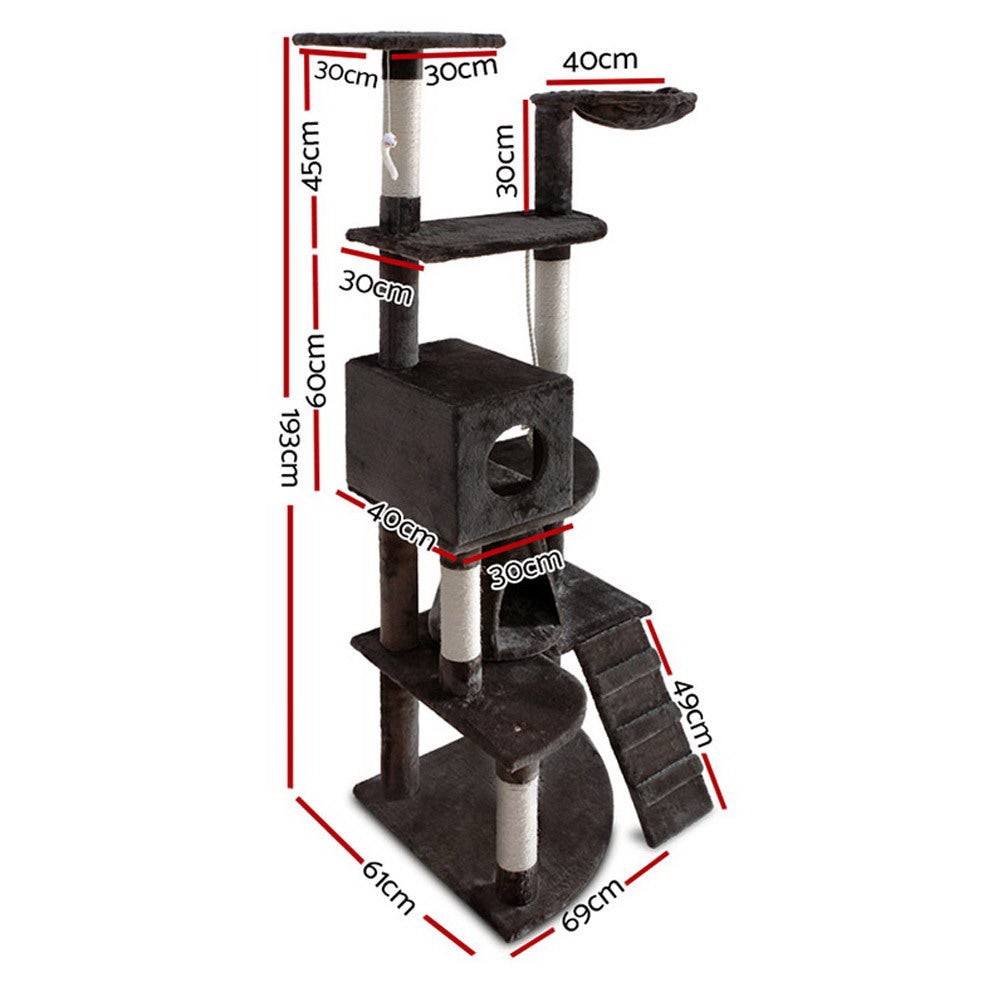 i.Pet Cat Tree 193cm Tower Scratching Post Scratcher Condo House