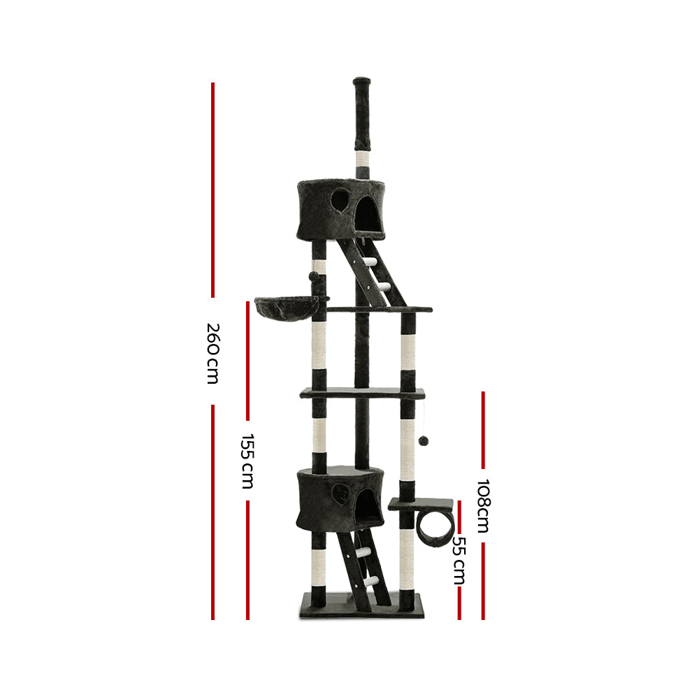 i.Pet Cat Tree 260cm Tower Scratching Post Scratcher Condo House