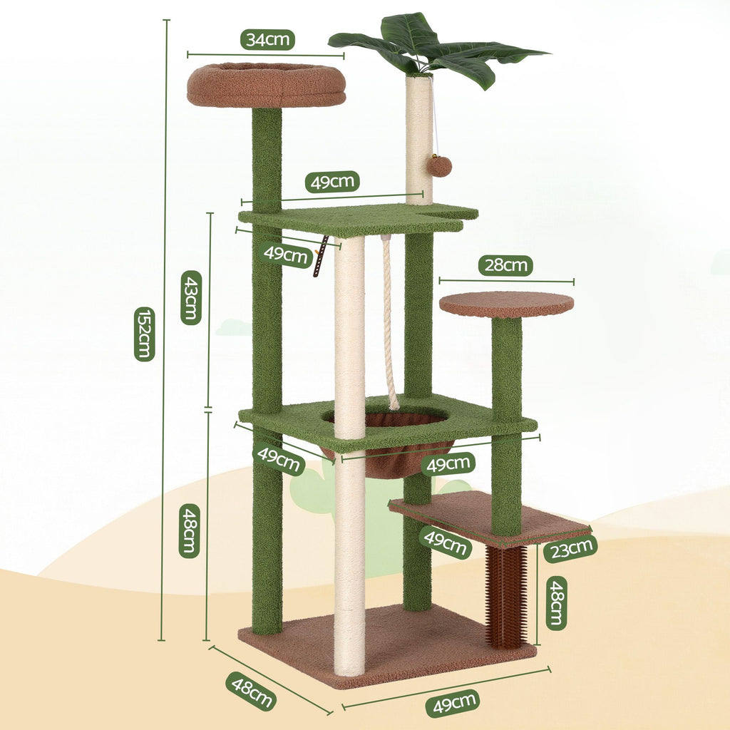 i.Pet Cat Tree Tower 152cm Jungle Multi-Level Scratching Post Leafy