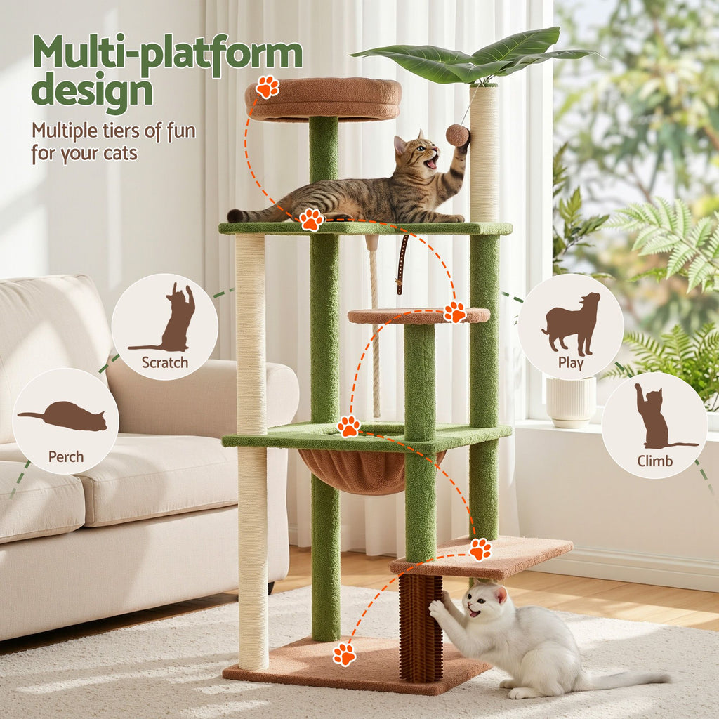 i.Pet Cat Tree Tower 152cm Jungle Multi-Level Scratching Post Leafy