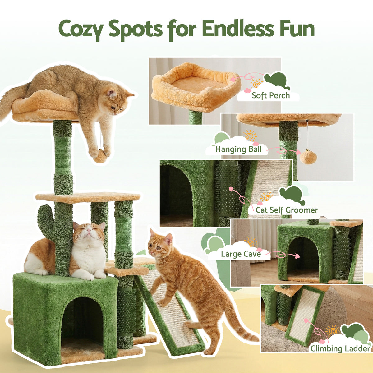 i.Pet Cat Tree Tower 101cm Scratching Post Furniture Scratcher House