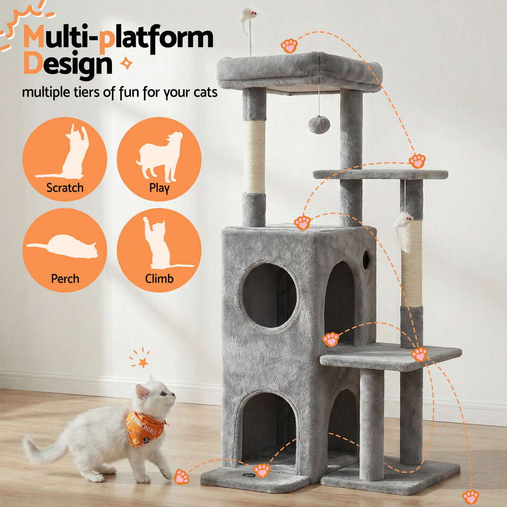 i.Pet Cat Tree Tower 127cm Scratching Post Furniture Scratcher House