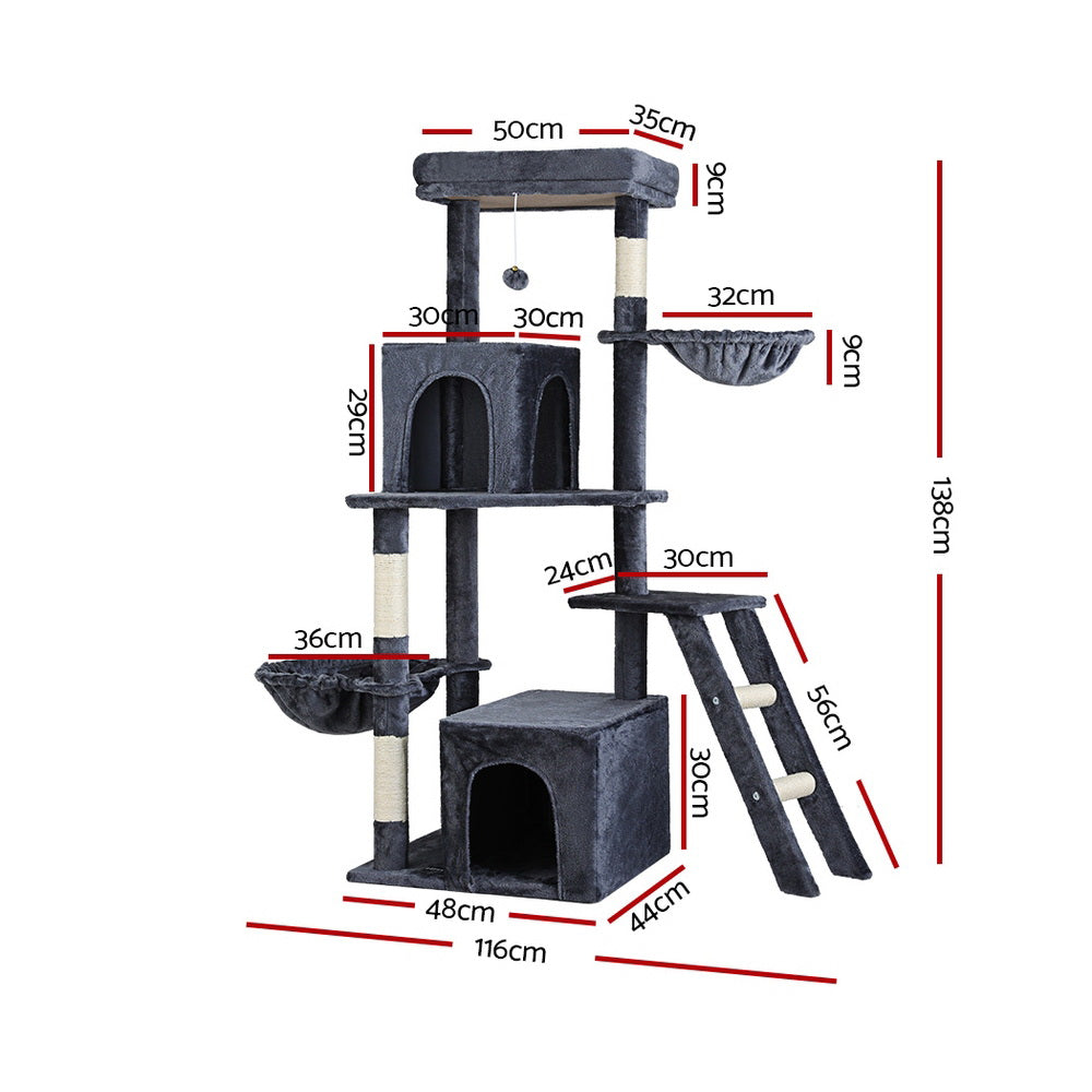 i.Pet Cat Tree Tower Scratching Post Scratcher 138cm Trees Condo