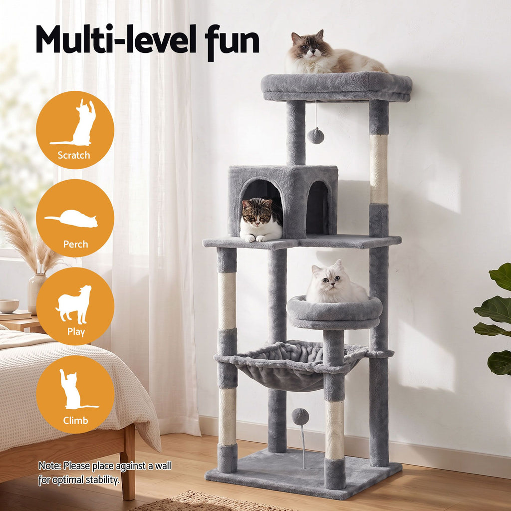 i.Pet Cat Tree 143cm Tower Scratching Post Trees Scratcher Condo