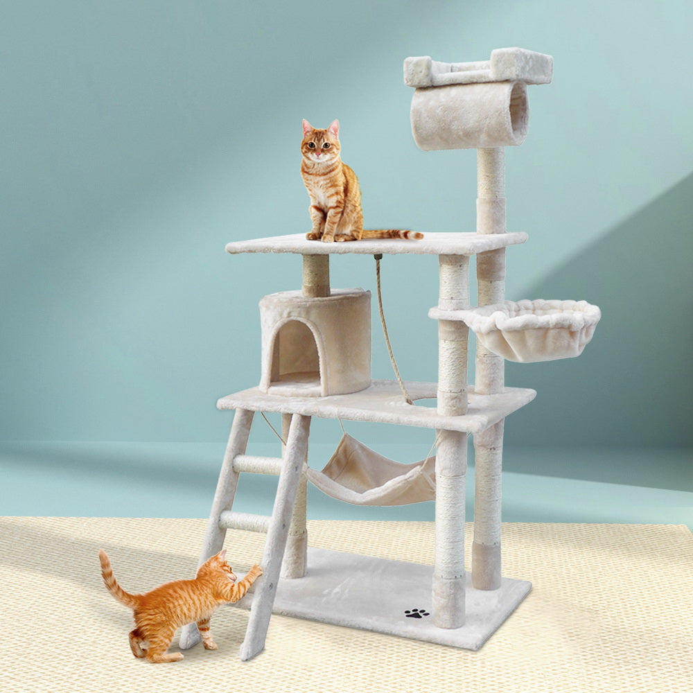 i.Pet Cat Tree 141cm Tower Scratching Post Scratcher Condo Wood House