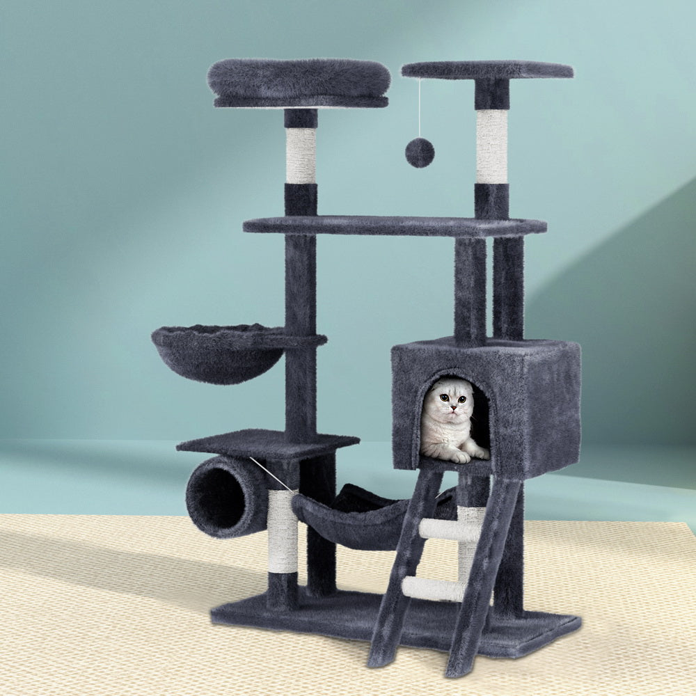 i.Pet Cat Tree 144cm Tower Scratching Post Scratcher Wood Condo Toys