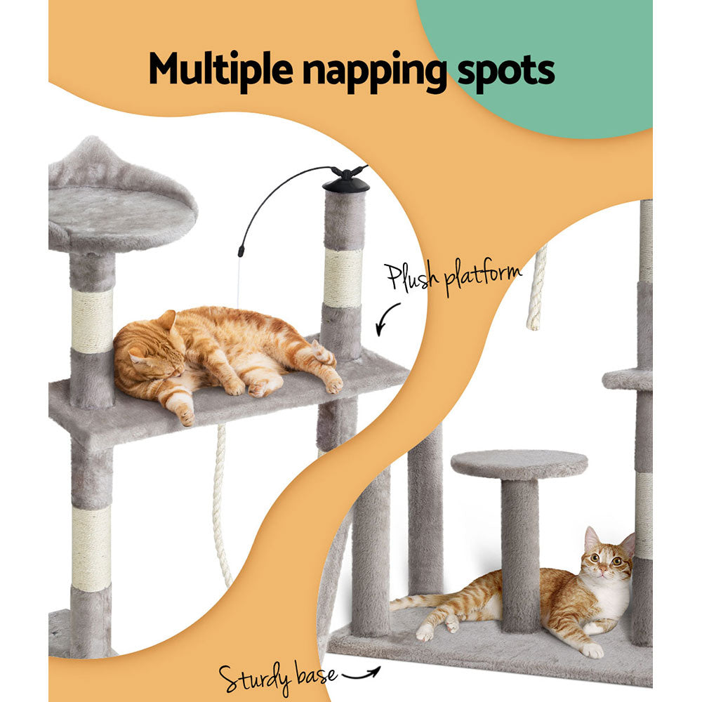 i.Pet Cat Tree 135cm Tower Scratching Post Scratcher Wood Condo House