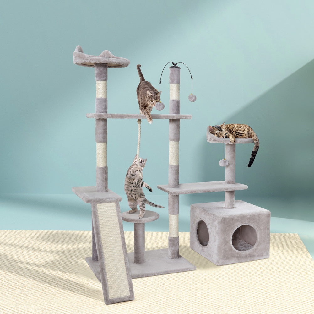 i.Pet Cat Tree 135cm Tower Scratching Post Scratcher Wood Condo House