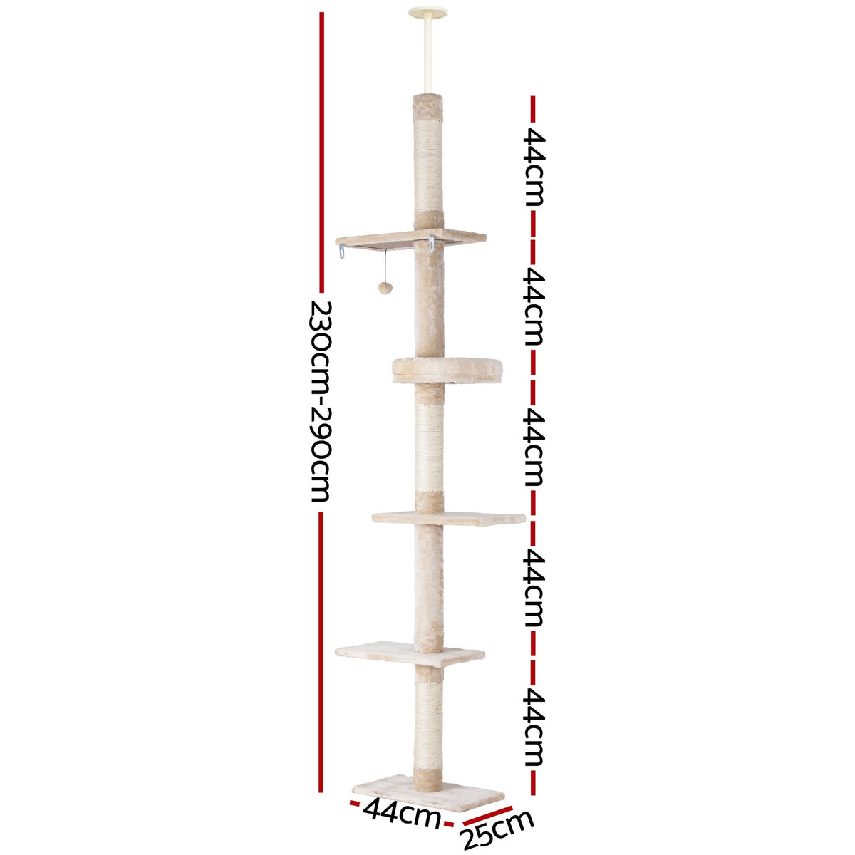 i.Pet Cat Tree 290cm Tower Scratching Cats Post Scratcher Floor