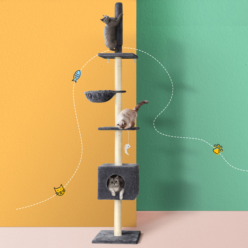 i.Pet Cat Tree 260cm Tower Scratching Post Scratcher Floor to Ceiling