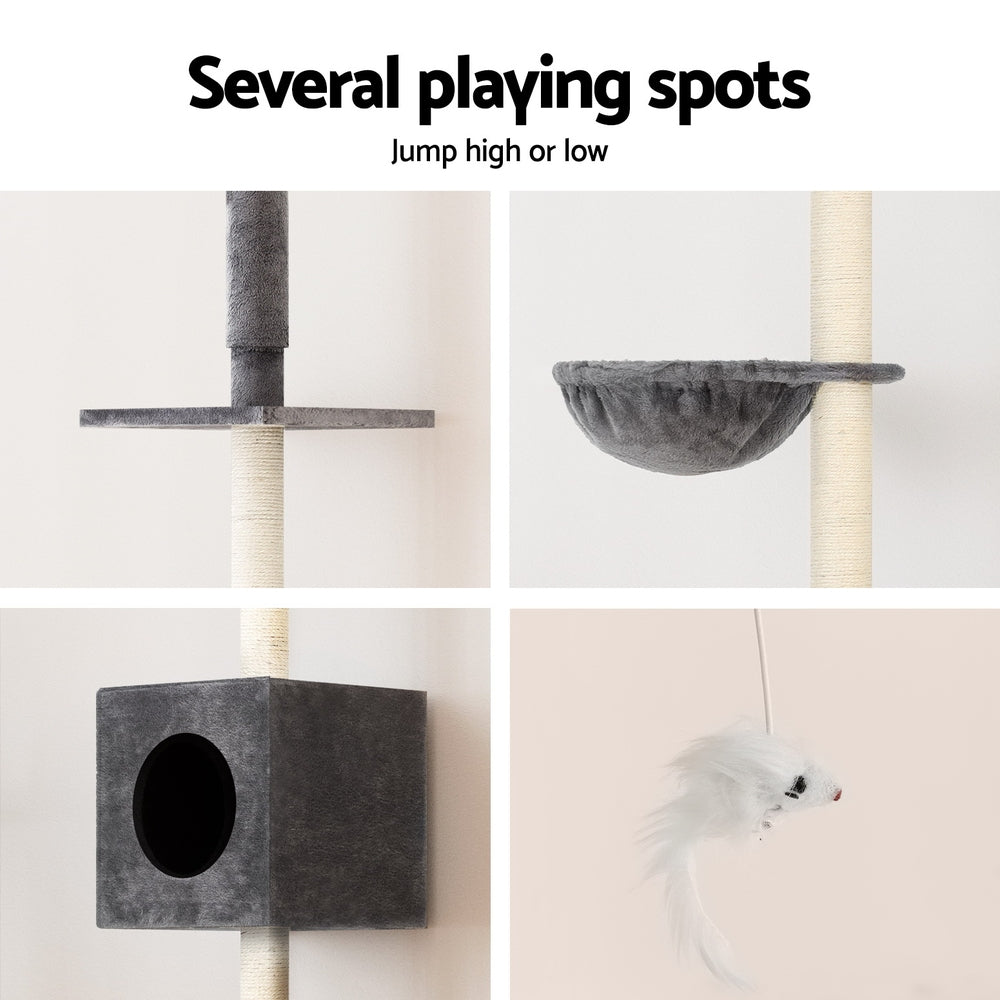 i.Pet Cat Tree 260cm Tower Scratching Post Scratcher Floor to Ceiling