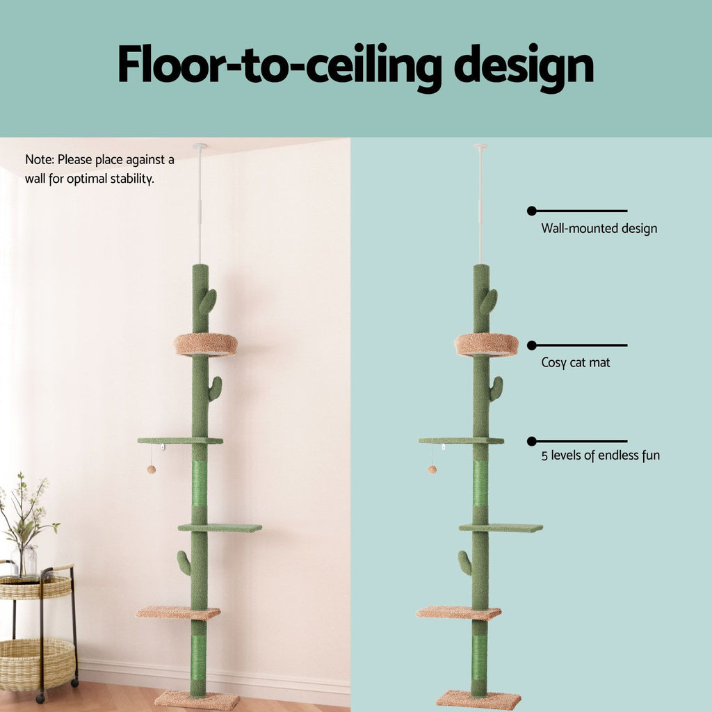 i.Pet Cat Tree Tower Scratching Post Scratcher Floor to Ceiling Cats