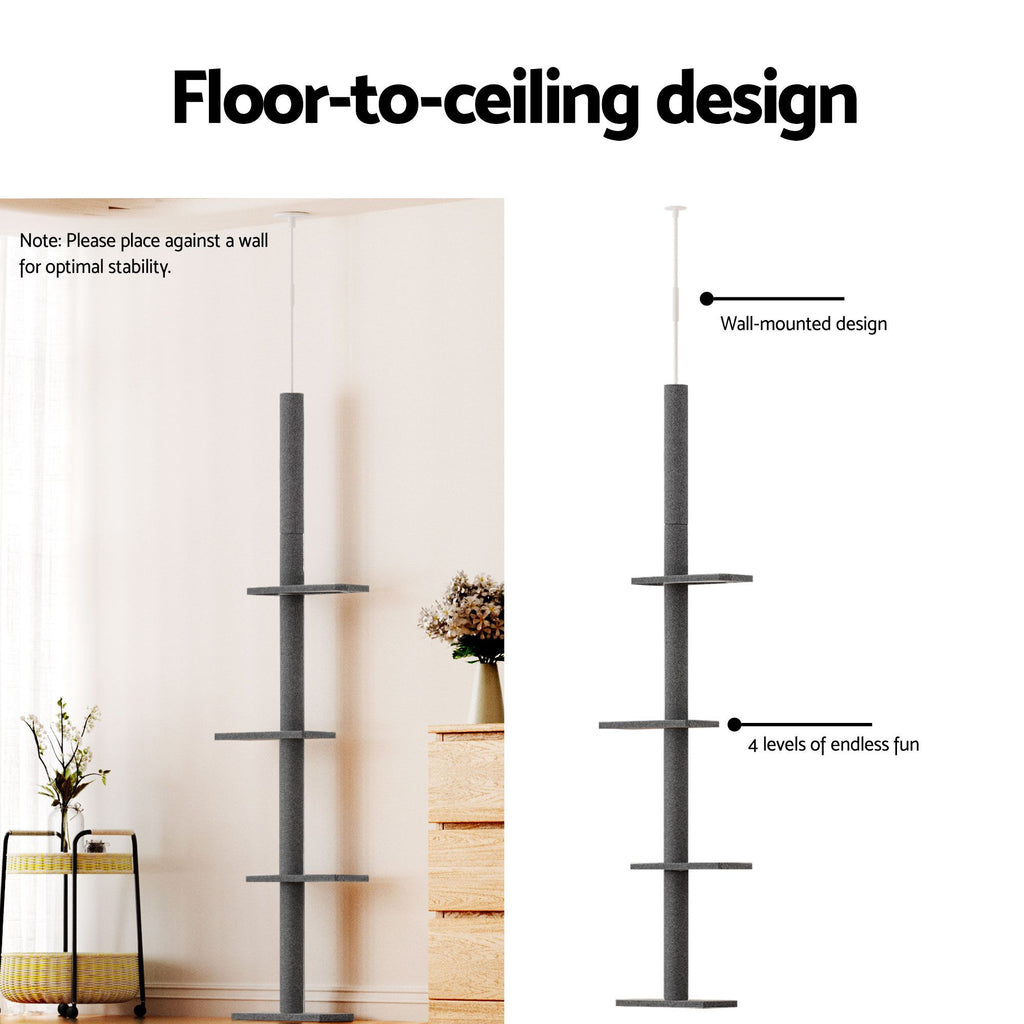 i.Pet Cat Tree 290cm Tower Scratching Post Scratcher Floor to Ceiling