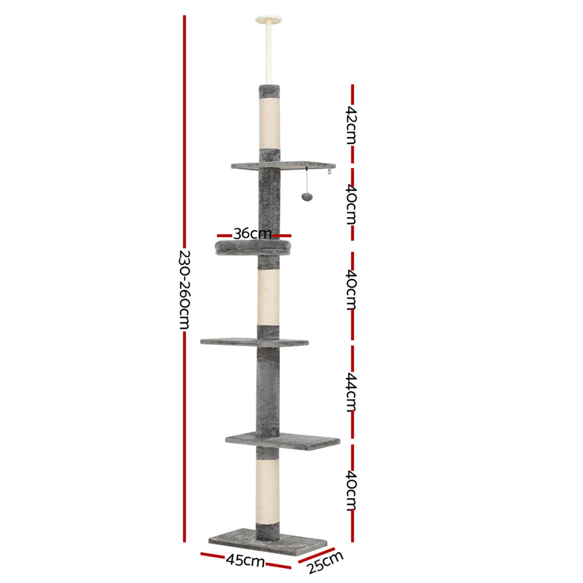 i.Pet Cat Tree 290cm Tower Scratching Post Scratcher Floor to Ceiling