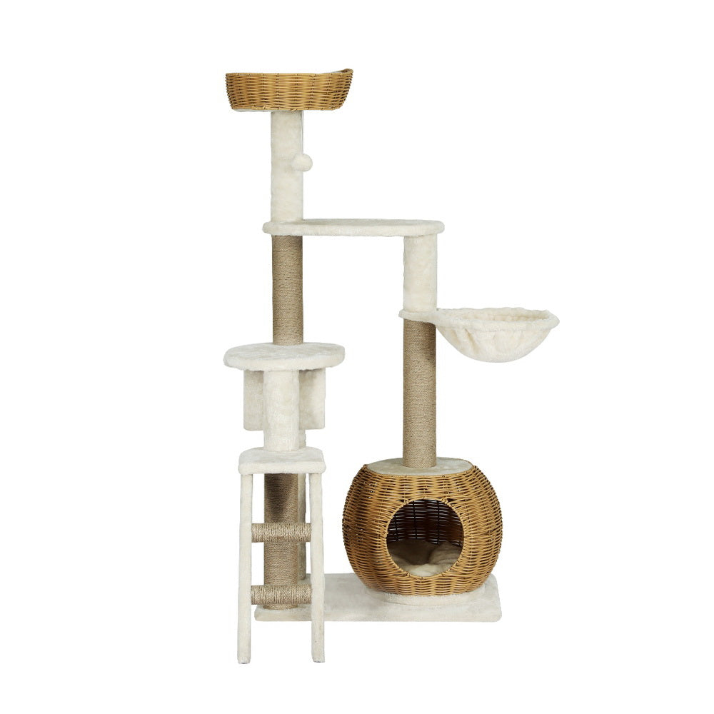 i.Pet Cat Tree 138cm Tower Scratching Post Scratcher Wood Bed Condo