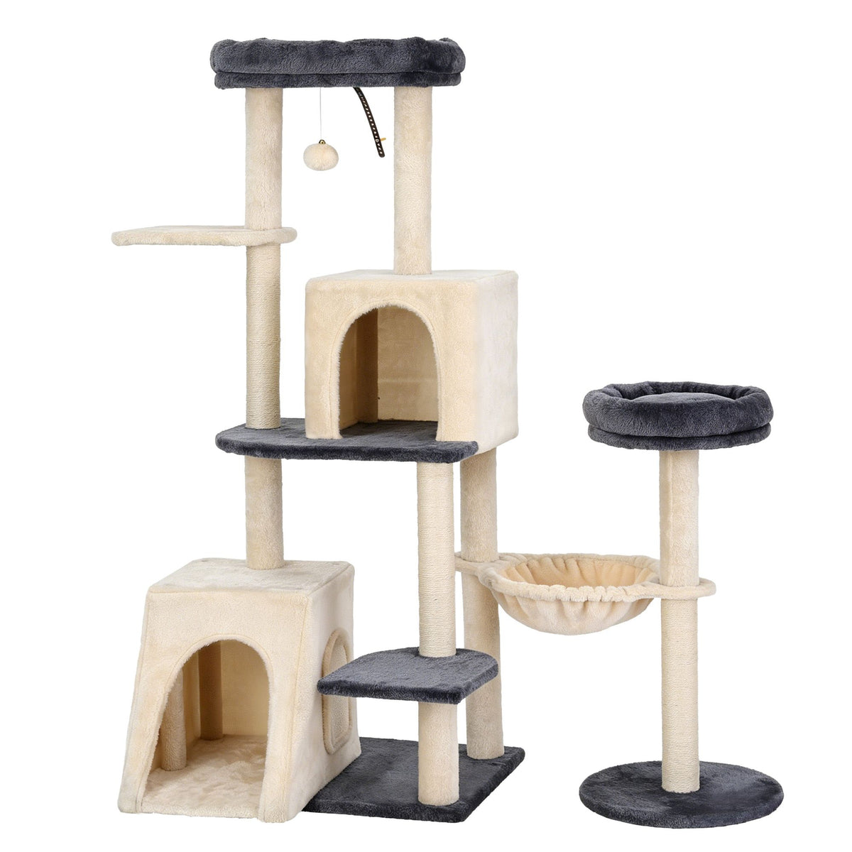 i.Pet Cat Tree Tower 133cm Rotatable L-Shape Design Scratching Post