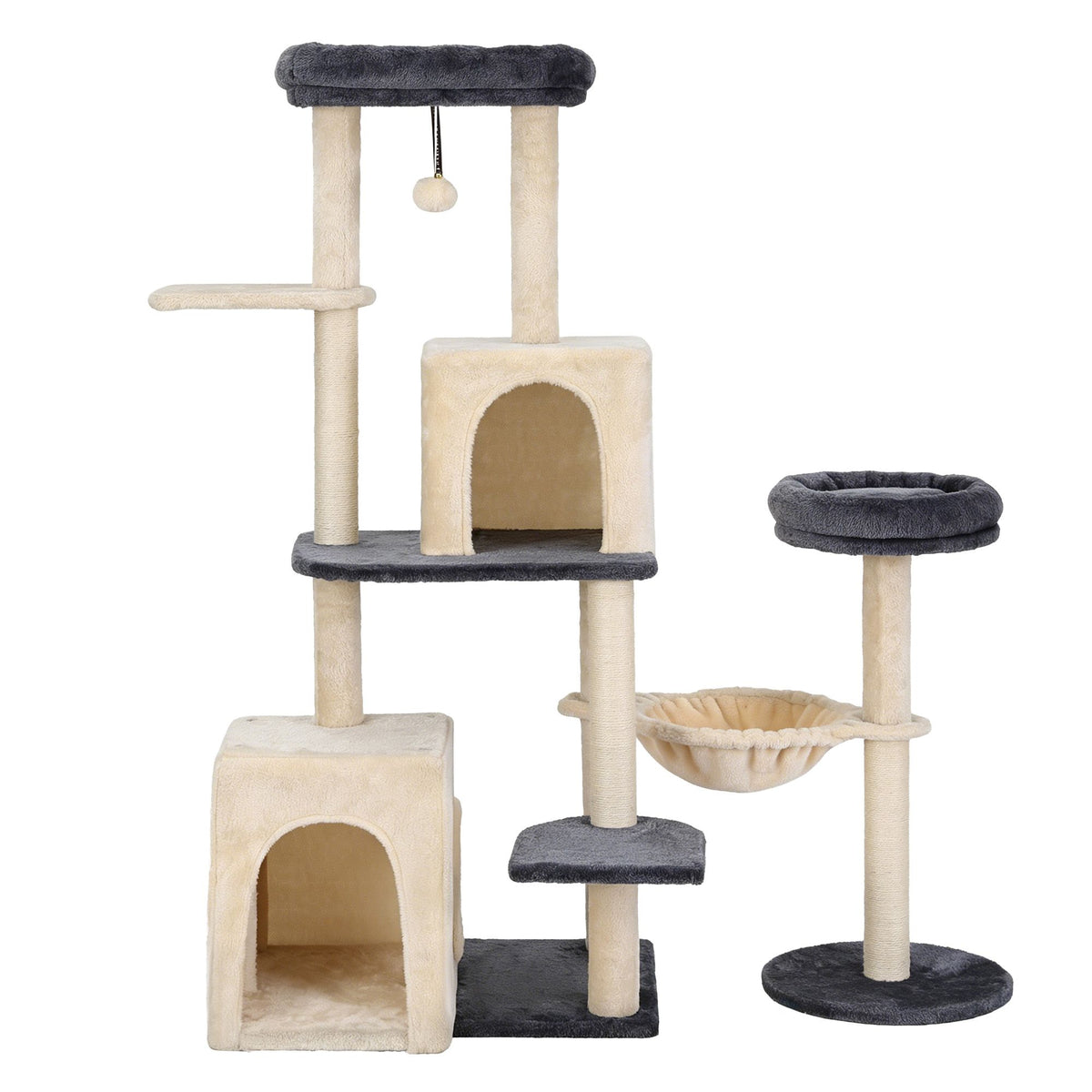 i.Pet Cat Tree Tower 133cm Rotatable L-Shape Design Scratching Post
