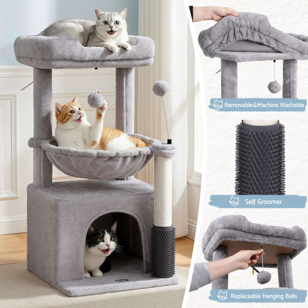 i.Pet Cat Tree Tower 82cm Scratching Post Furniture Scratcher House