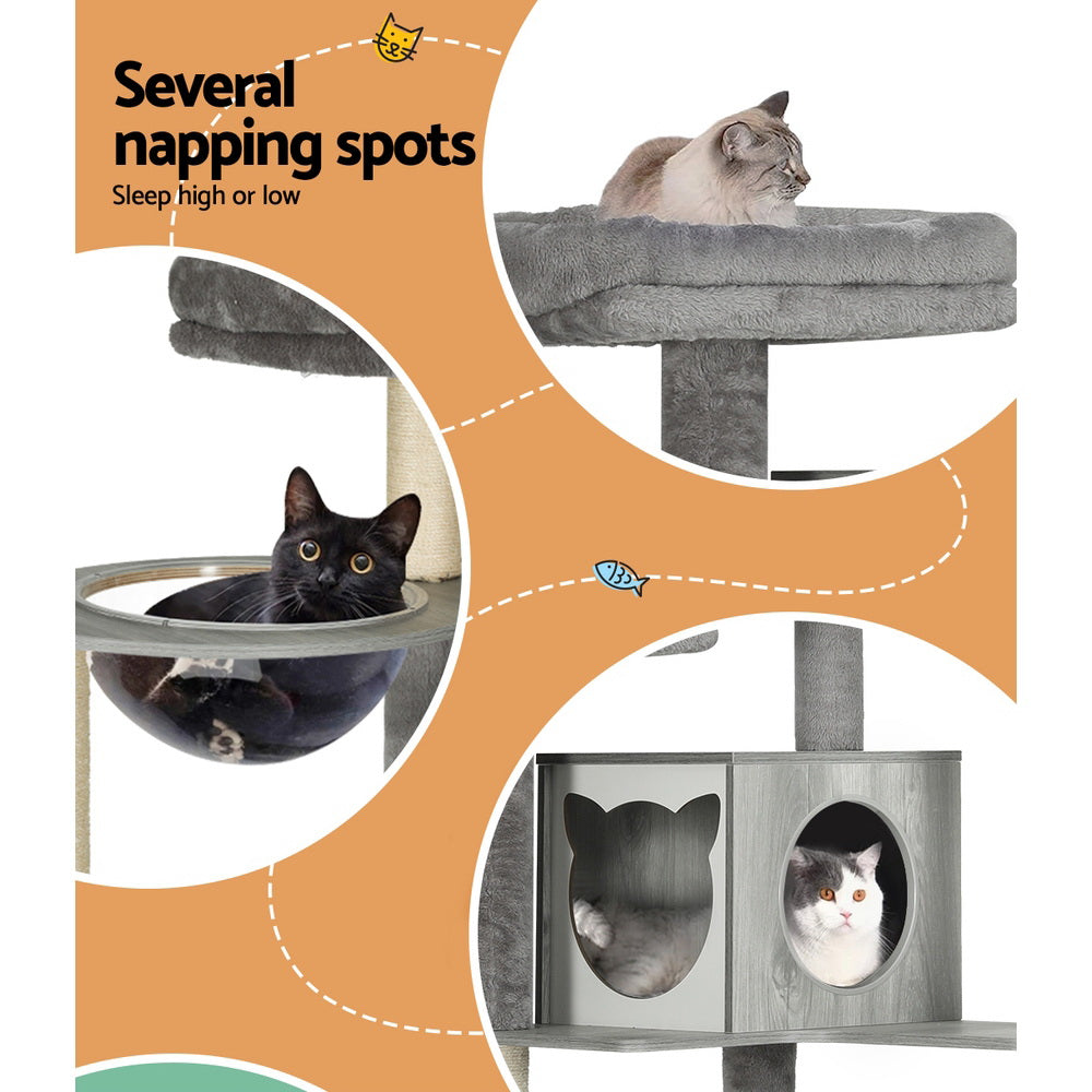i.Pet Cat Tree 178cm Tower Scratching Post Scratcher Wood Bed Condo