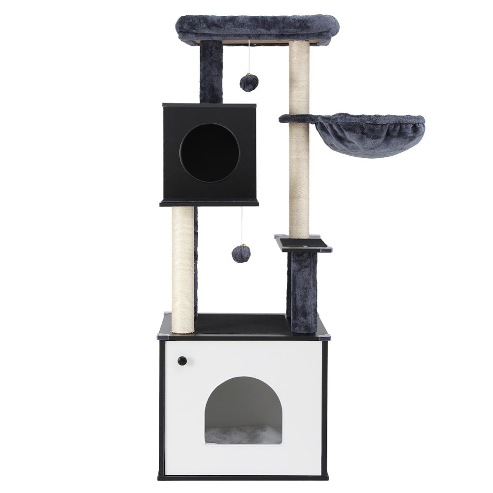 i.Pet Cat Tree Tower Scratching Post Scratcher 144cm Wood Bed Condo