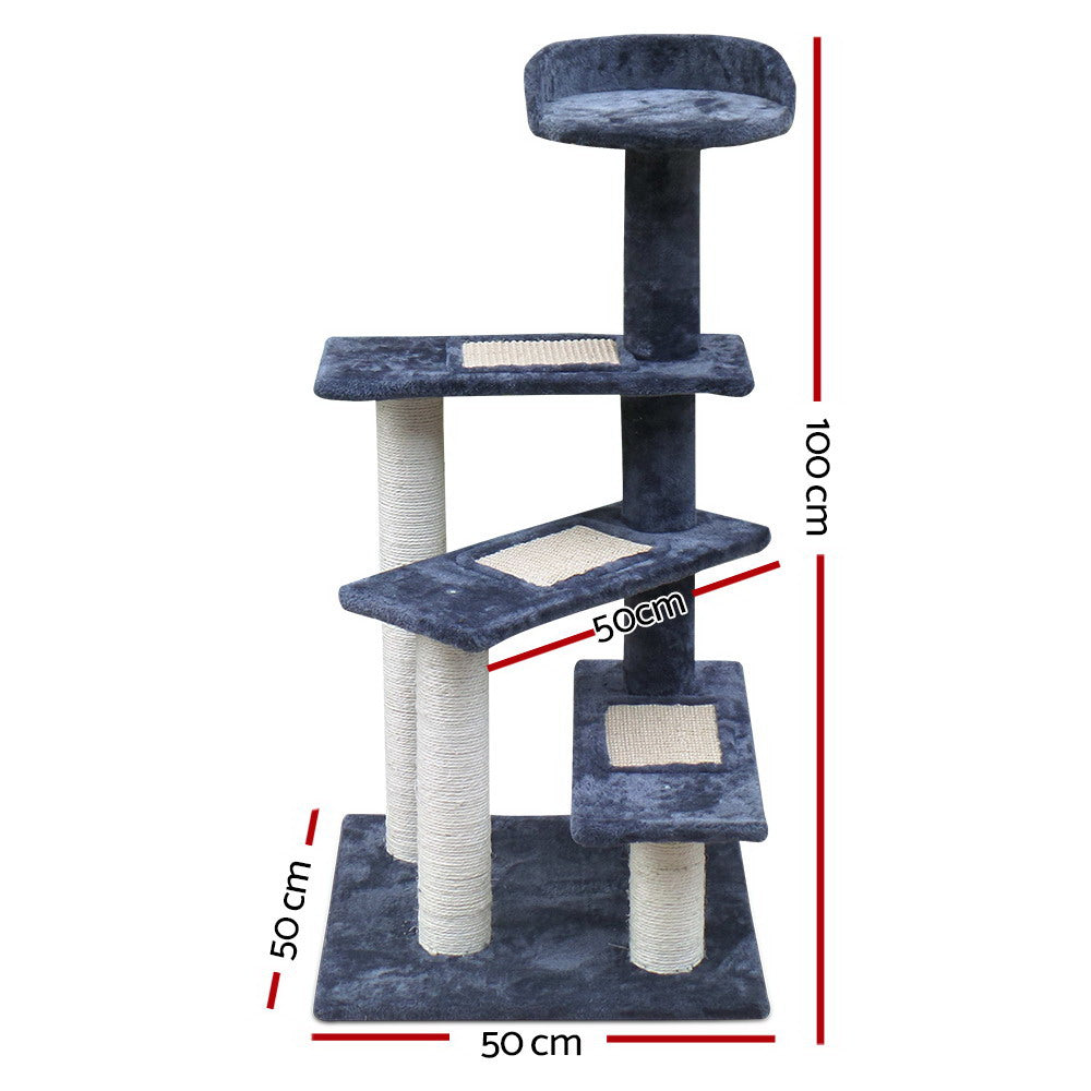 i.Pet Cat Tree 100cm Scratching Post Scratcher Tower Wood Condo House