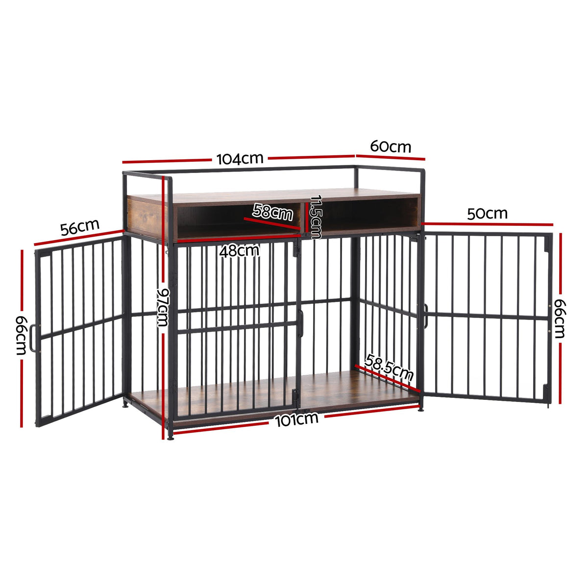 i.Pet 2-in-1 Wooden Dog Crate 104cm Pet Cage Furniture End Table