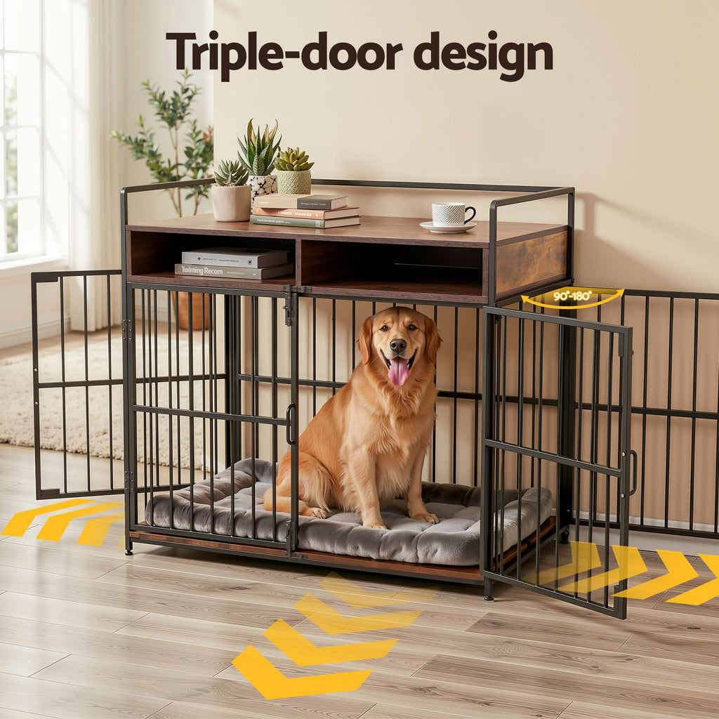 i.Pet 2-in-1 Wooden Dog Crate 104cm Pet Cage Furniture End Table