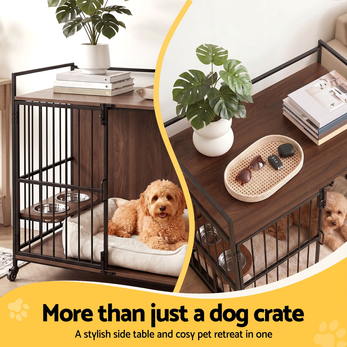 i.Pet 2-in-1 Wooden Dog Crate 99cm Pet Cage Furniture End Table