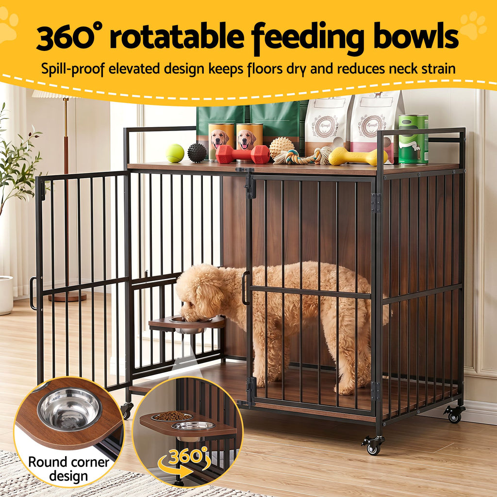 i.Pet 2-in-1 Wooden Dog Crate 99cm Pet Cage Furniture End Table