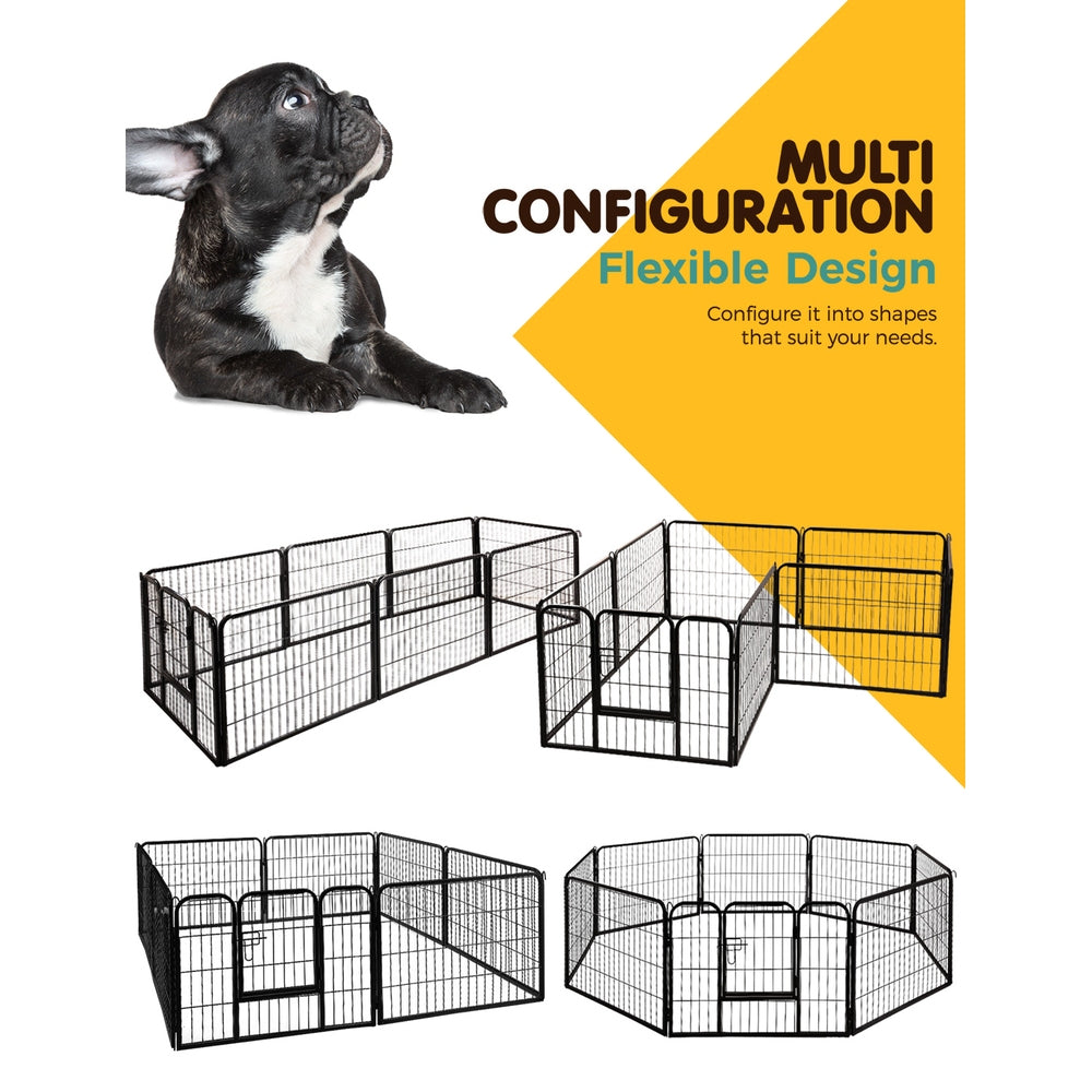 i.Pet 24" 8 Panel Dog Playpen Pet Exercise Cage Enclosure Fence Play