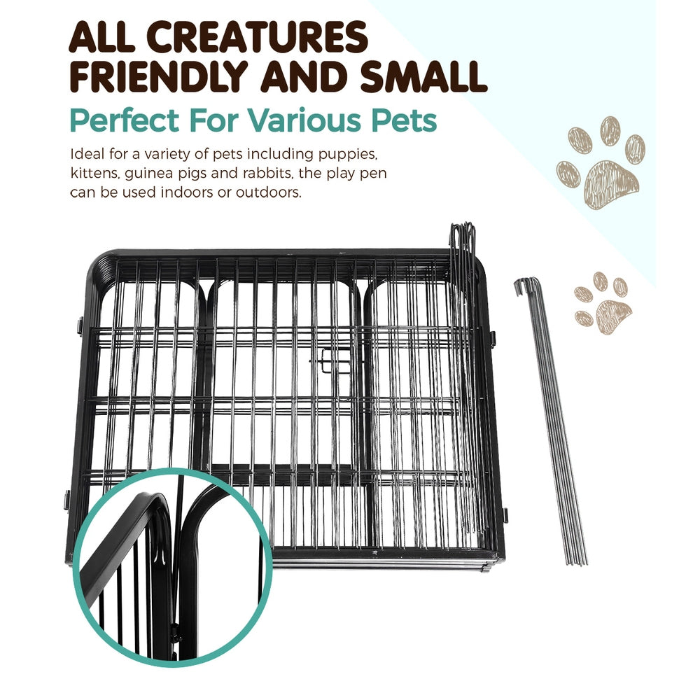 i.Pet 24" 8 Panel Dog Playpen Pet Exercise Cage Enclosure Fence Play