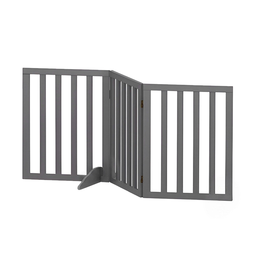 i.Pet Dog Gate Playpen Enclosure 3 Panels Pet Door Fence Wooden Play