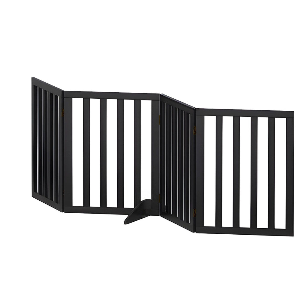 i.Pet Dog Gate Playpen Enclosure 4 Panels Pet Door Fence Wooden Play