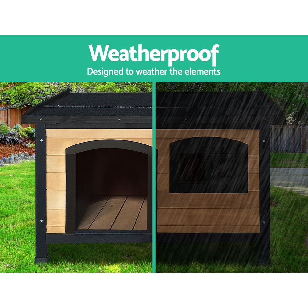 i.Pet Dog Kennel Large Wooden Outdoor Indoor House Pet Puppy Crate