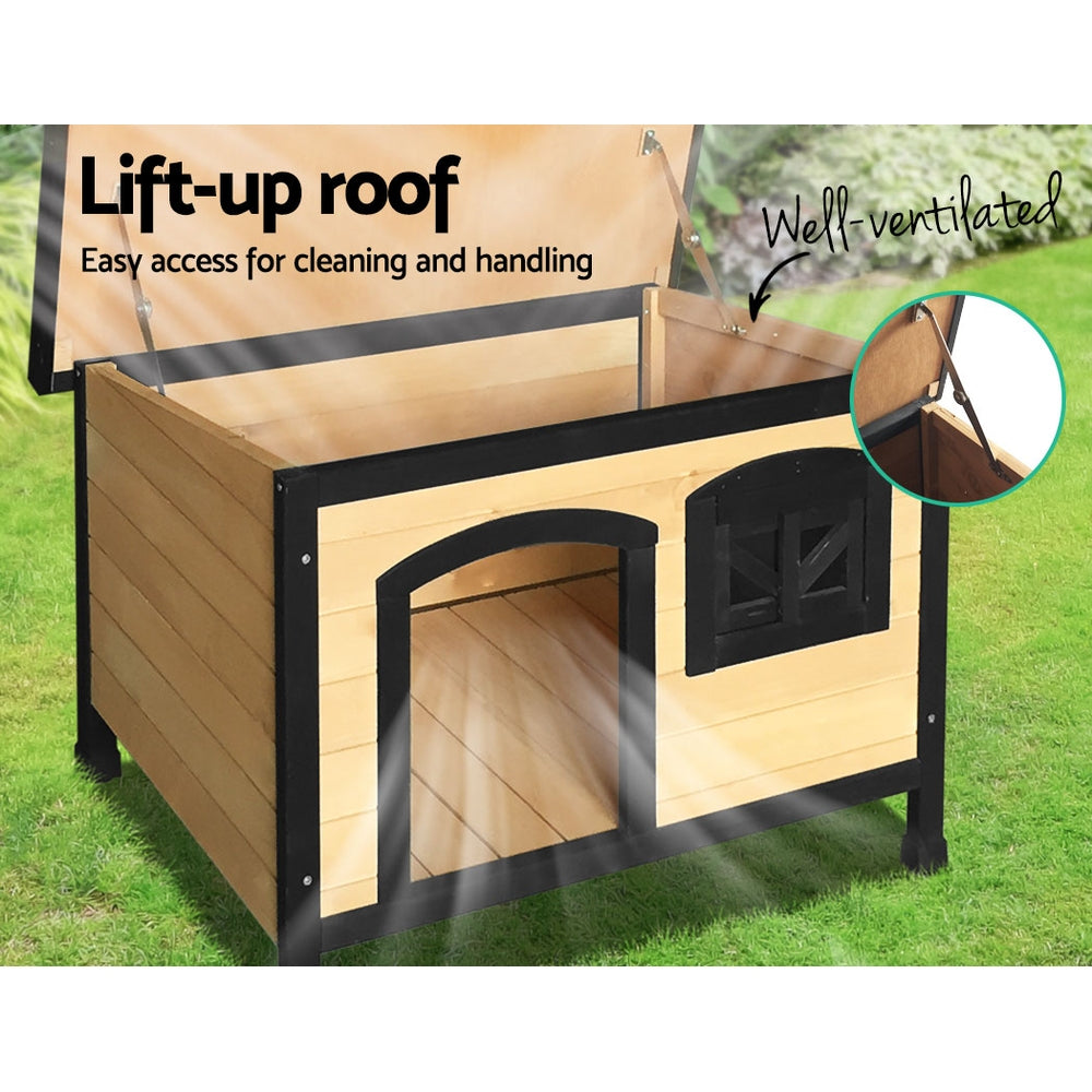 i.Pet Dog Kennel Large Wooden Outdoor Indoor House Pet Puppy Crate