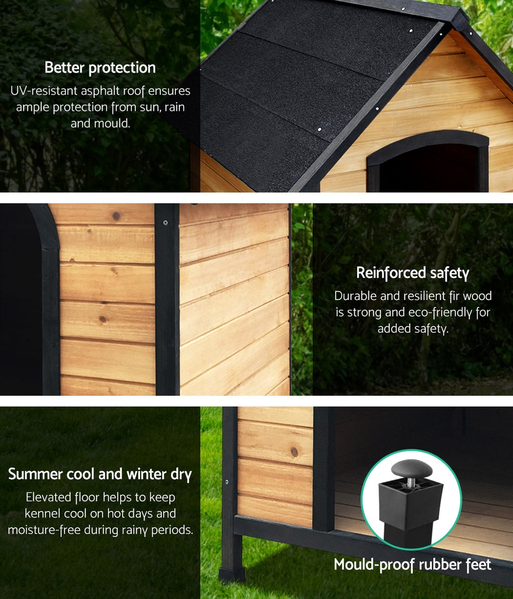i.Pet Dog Kennel Extra Large Wooden Outdoor House Pet Puppy House XL