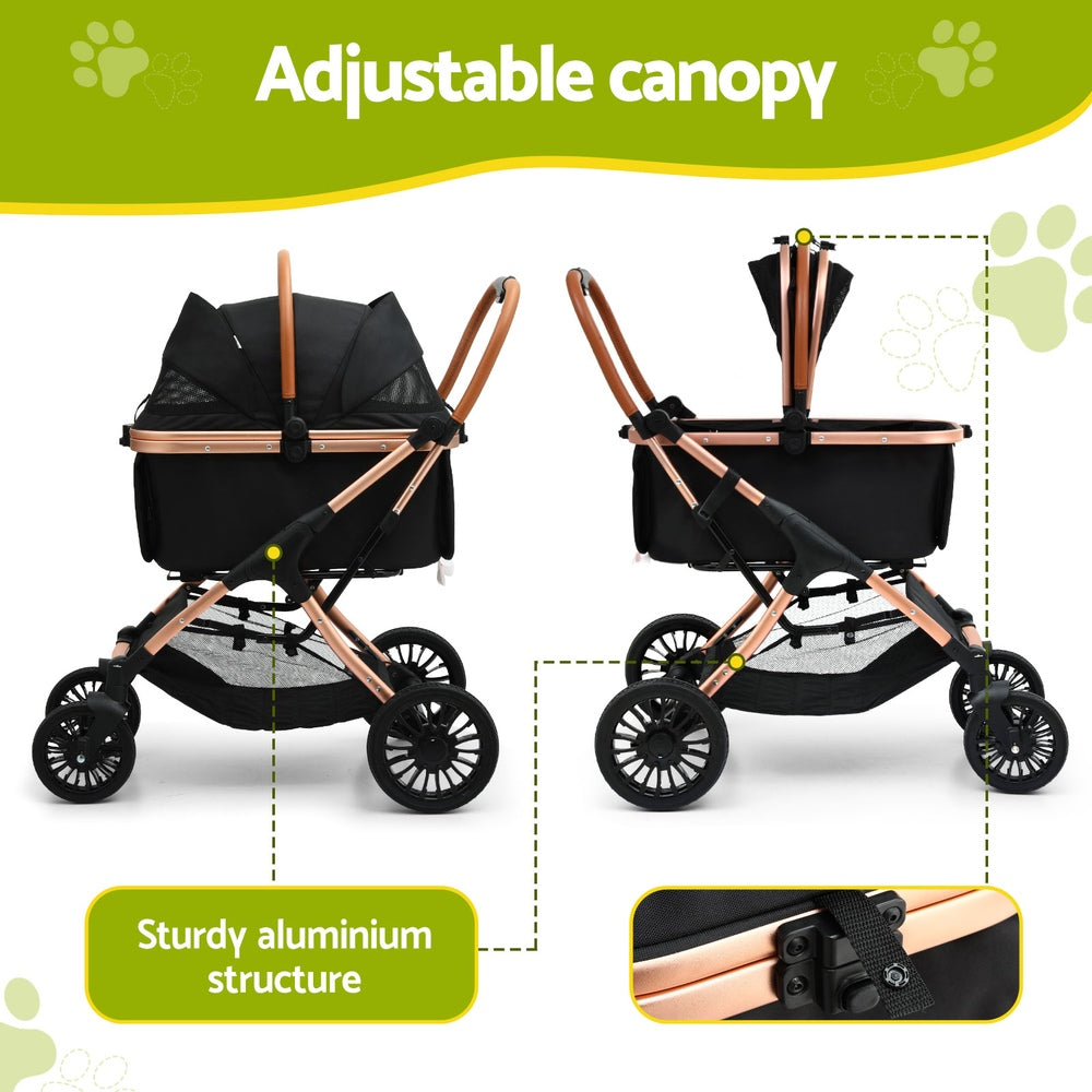 i.Pet Dog Stroller Pram Large Cat Carrier Travel Pushchair Foldable 4