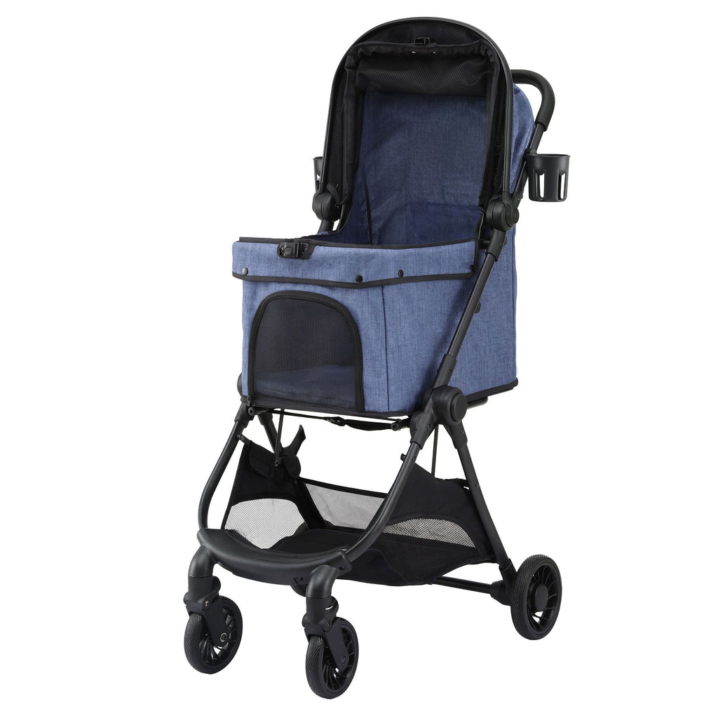 i.Pet Stroller Pram Gravity Folding Dog Cage Large Travel Pushchair 4