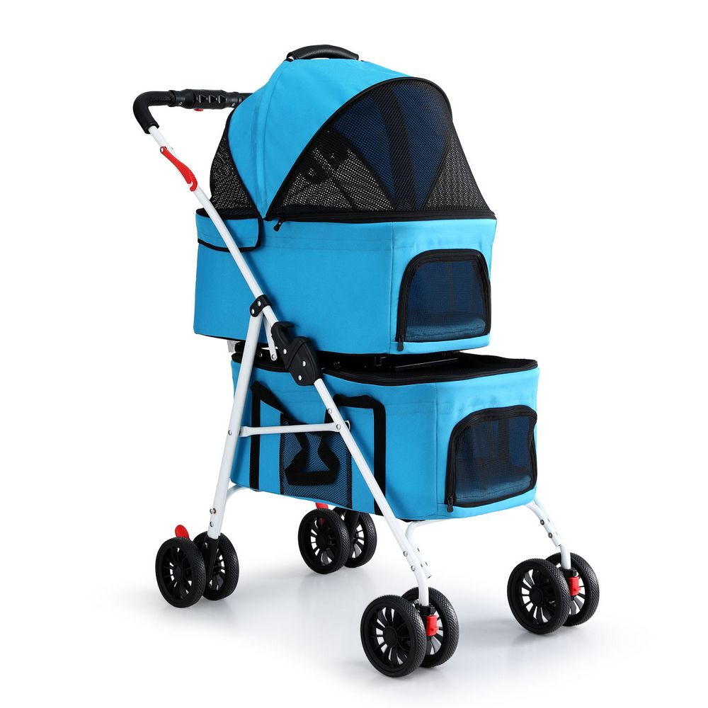 i.Pet Stroller Dog Pram Large Cat Carrier Travel Pushchair Foldable 4