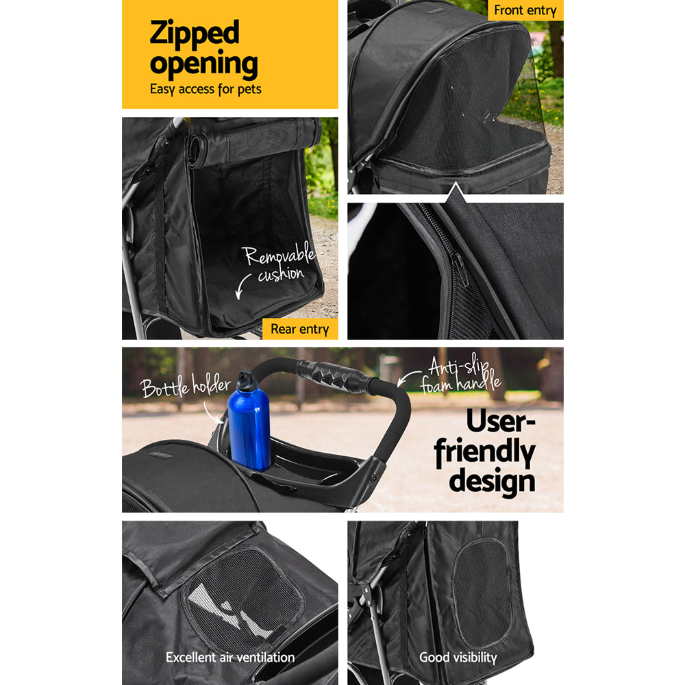 i.Pet Stroller Dog Pram Cat Carrier Large Travel Pushchair Foldable 3