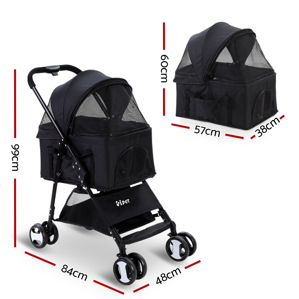 i.Pet Stroller Dog Pram Cat Carrier Travel Large Pushchair Foldable 4