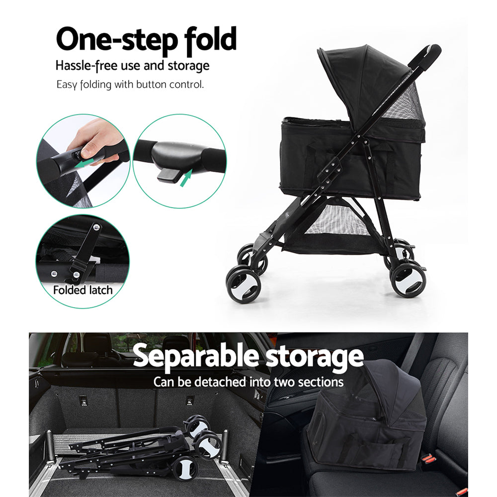 i.Pet Stroller Dog Pram Cat Carrier Travel Large Pushchair Foldable 4