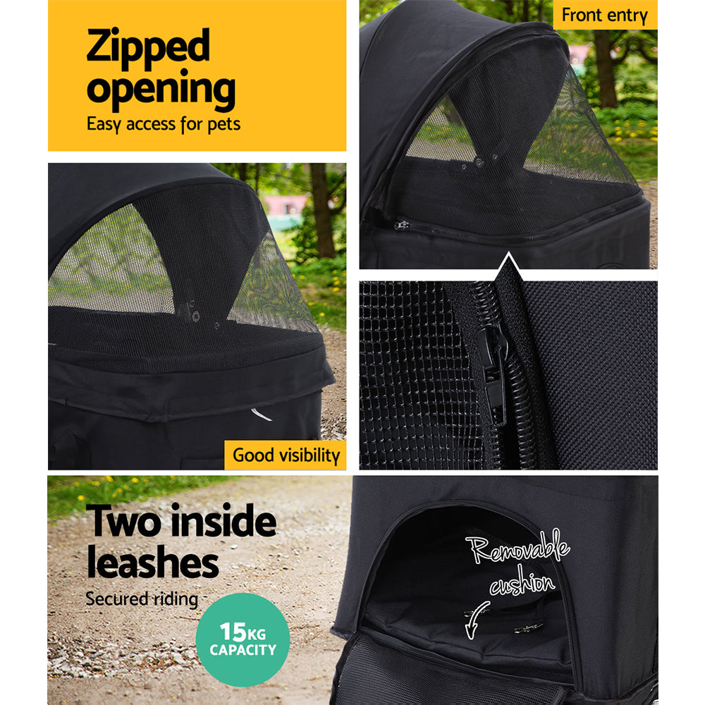 i.Pet Stroller Dog Pram Cat Carrier Travel Large Pushchair Foldable 4
