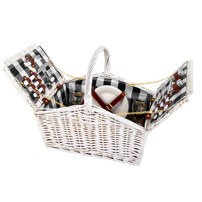 Alfresco 2 Person Picnic Basket Set Willow Vintage Baskets Insulated