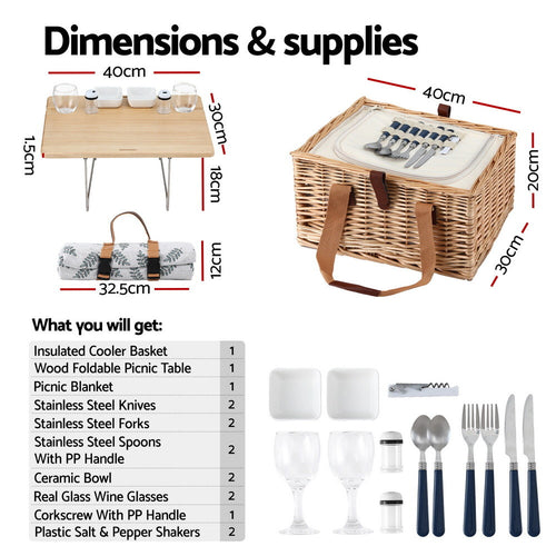Alfresco Picnic Basket Set for 2, photo 2 of 6